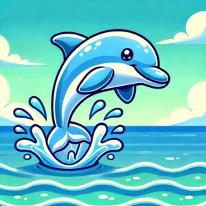One Swimming Dolphin