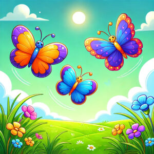 Three Beautiful Butterflies