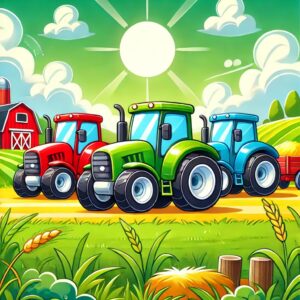 Three Farming Tractors